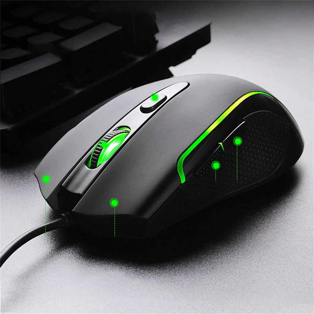 20 Проводная игровая мышь для USB эргономичная мышь 6 Режимы фоновой подсветки до 3500 dpi RGB Проводная игровая мышь для ноутбука