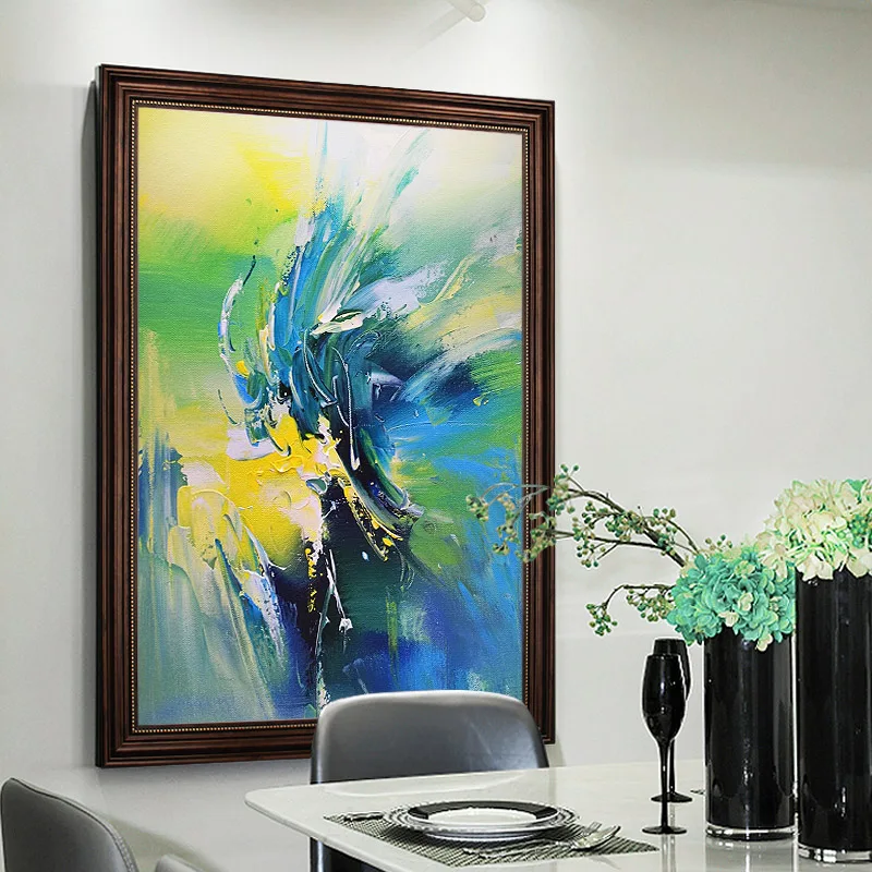 

Hand-painted Oil Paintings Zao Wou-ki Abstract Backdrop Nordic Living Room Entrance Mural hand-American Sharply