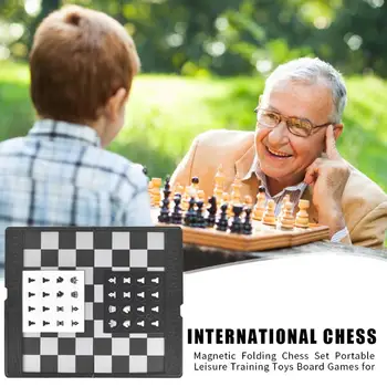 

Magnetic Wallet Shaped Chess Set Mini Portable Folding Chess Board Game Toy