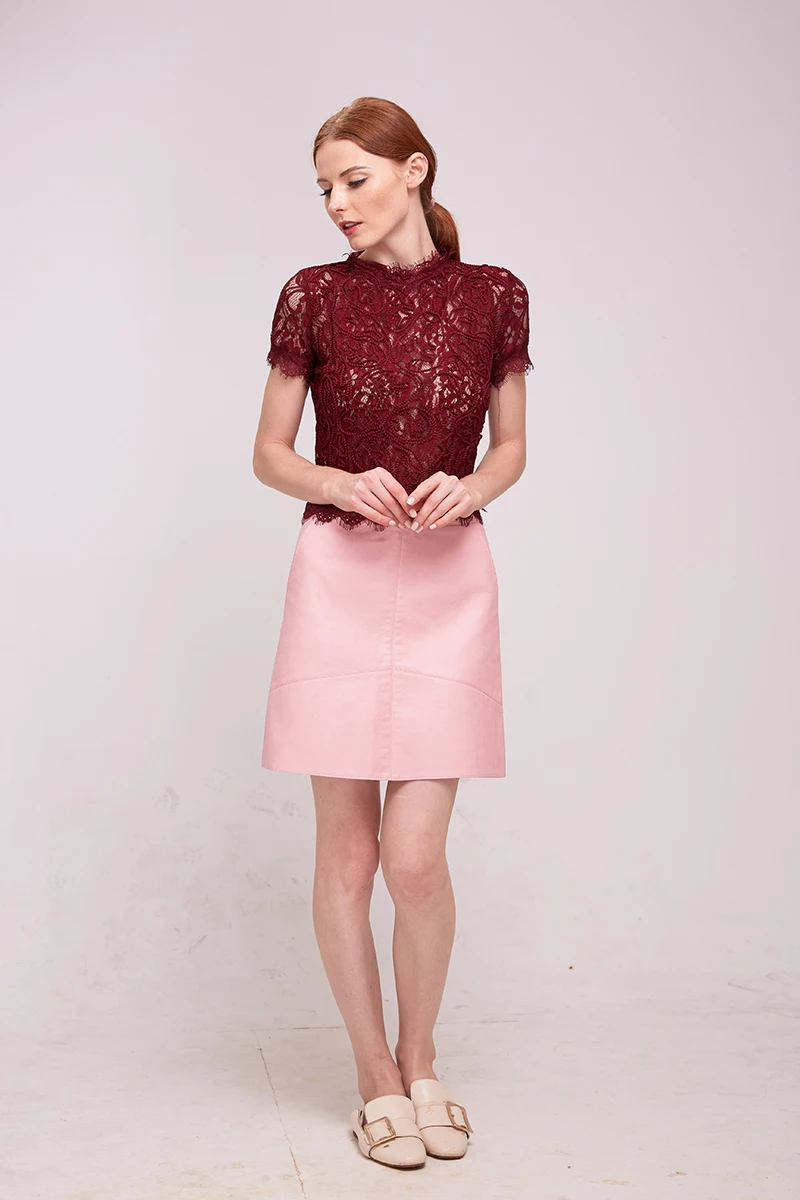 

Winter high waist Skrit PU faux leather women skirt pink yellow black green blue zipper mini skirt women