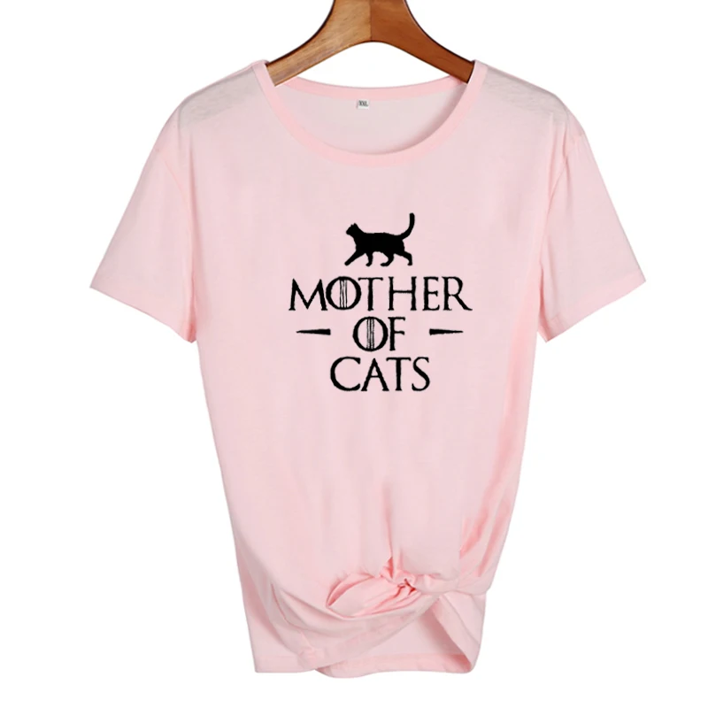 pink-black Футболка Веселая футболка с котом для мамы и кошки Ccrazy Cat женские футболки с милым принтом Tumblr Harajuku - Цвет: pink-black