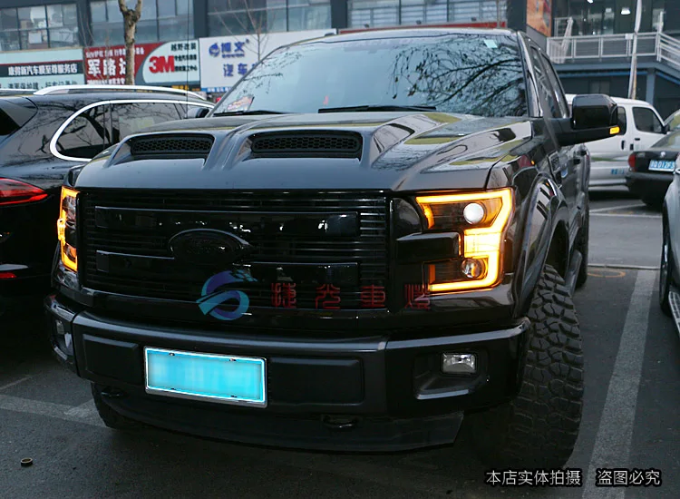 Автомобильный Стайлинг для Ford raptor F150- фары для raptor фары светодиодные DRL передние Биксеноновые линзы двойной луч HID комплект