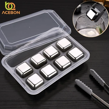 

Stainless Steel Ice Cubes Bucket Bar KTV Magic Vodka Whiskey Stone Wine Whisky Beer Cooler Holder Chiller Tool,keep Cold Longer