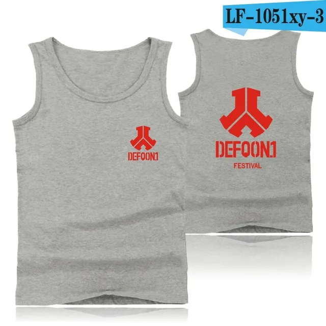gray Defqon 1 cotton tank tops oversize summer vest hardstyle streetwear fitness tank top men bodybuilding sleeveless shirt 4XL - Цвет: gray