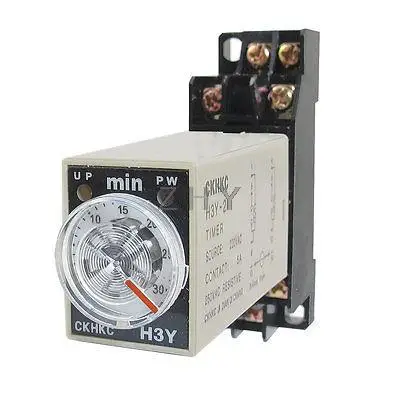 

AC 220V H3Y-2 0-30 Minutes 30Min DPDT 8 Pins Power on Time Delay Relay w Socket