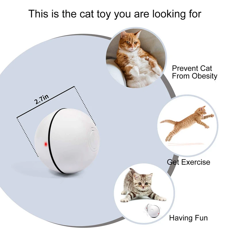 USB Перезаряжаемый мяч игрушка для кошек Автоматический шар мигающий светодиодный интерактивный питомец для прыжков кошек мяч игрушки для домашних животных