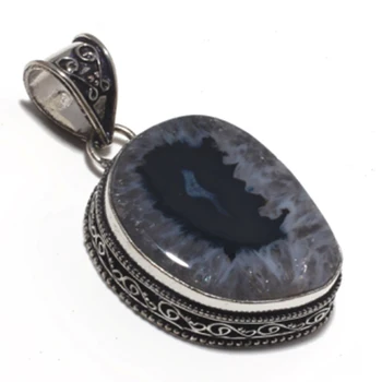 

Genuine Solar Quartz Pendant Silver Overlay over Copper Jewelry , P9142
