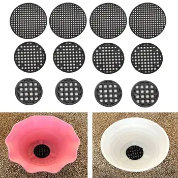 

50 Pcs Plastic Flower Pot- Hole Mesh Pad Bonsai Pot Bottom Grid Mat Bottom Mat Prevent Soil Loss Breathable Gasket Garden Tool