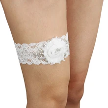 С украшением в виде кристаллов Стразы Белое Кружевное платье с цветочным рисунком, свадебные подвязки ручной свадебные м