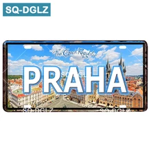 [SQ-DGLZ] PRAHA capitaly номерной знак оловянный винтажный металлический знак настенные Декорации для бара домашний декор живопись таблички художественный плакат