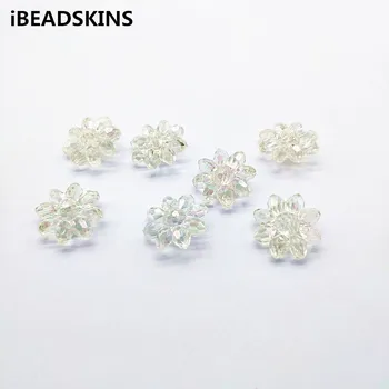 

New arrival! 22x21mm 290pcs Clear Aurora/AB effect Flower beads for Earrings parts,hand Made Jewelry Findings & Components