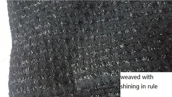 

Free ship true black with shinning line in rule tweed fabric price for 1 meters