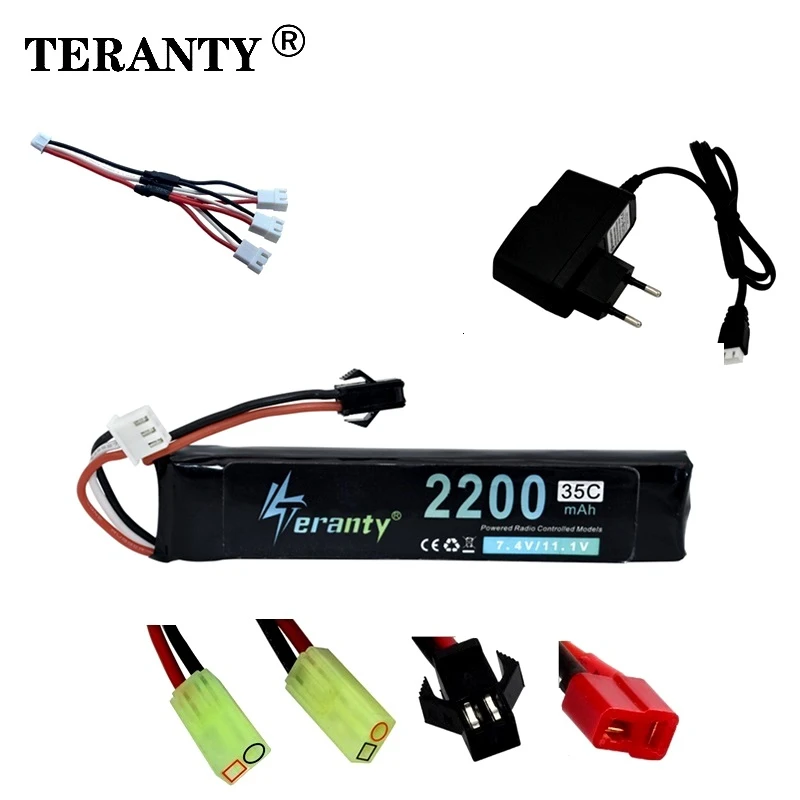Обновление водяной пистолет Батарея + Зарядное устройство 2S 35c 7 4 V 2200mAh литий