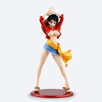

Anime One Piece Monkey D Luffy Woman Ver PVC Action Figure Sexy Girl Collectible Model Toys doll Gift 21cm