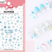 Рождественская Снежинка моделей! Лак для ногтей задний клей деколь декорации Дизайн Наклейка для ногтей Советы красоты