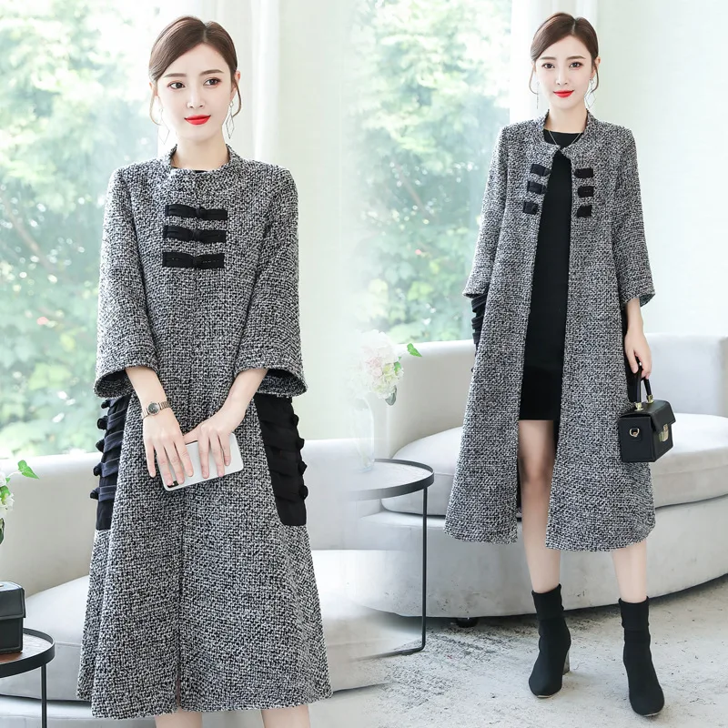 

Woolen Jacket Women's Mid-length Korean-style Chunky Woolen Overcoat 2019 Autumn Winter Loose Popular Cloak Fashion WOMEN'S Dres