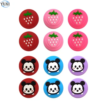 

YuXi 4pcs For Nintend Switch NS NX Lite Joy-Con JoyCon Controller Silicone Thumb Stick Grips Caps Cute Joystick Cover