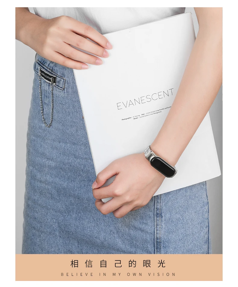 for Mi Band 5 4 3 6 Strap Compatible Xiaomi Mi Band 5 Strap Metal Stainless Steel Miband 6 Wristband Bracelet Global Version NFC for Mi Band 5 4 3 6 Strap Compatible Xiaomi Mi Band 5 Strap Metal Stainless Steel Miband 6 Wristband Bracelet Global Version NFC