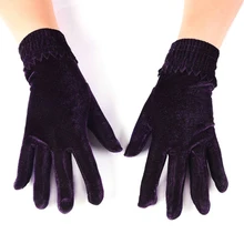 Модные Элегантные Бархатные перчатки, зимние женские теплые мягкие теплые перчатки на весь палец, женские перчатки для сенсорного экрана, однотонные/леопардовые варежки