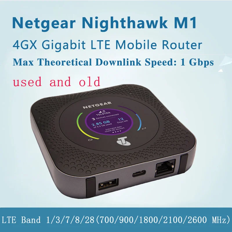 Используемый и старый мобильный маршрутизатор Netgear Nighthawk M1 MR1100 4GX Gigabit LTE 1 Гбит/с CAT 16 LTE расширенный беспроводной маршрутизатор