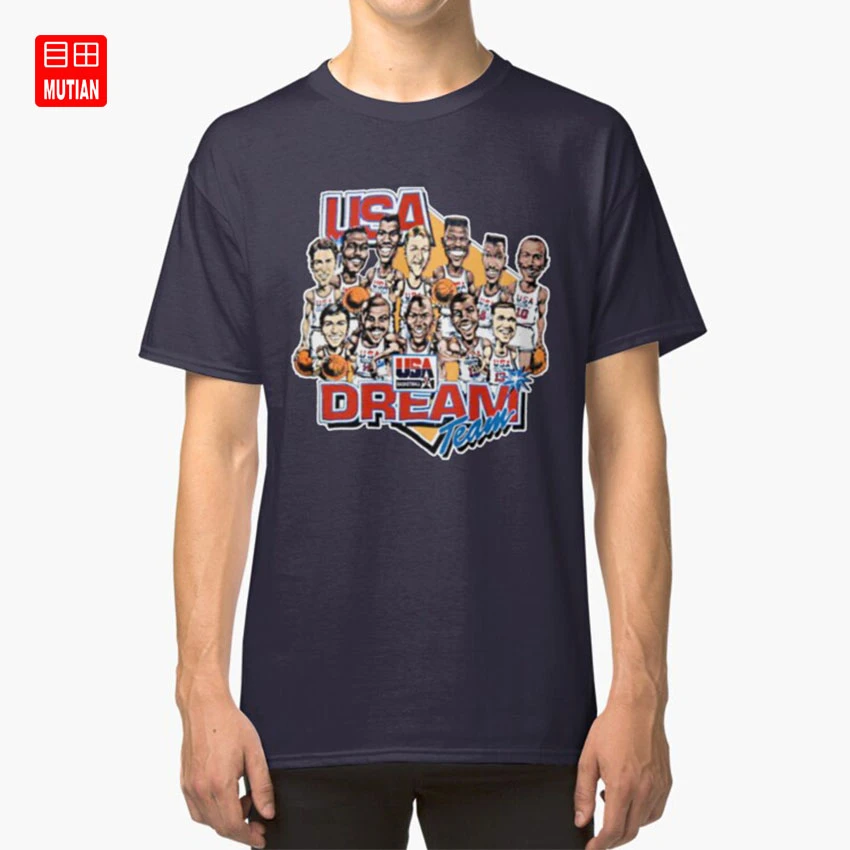 Usa Dream Team Retro Cartoon Worn Look 