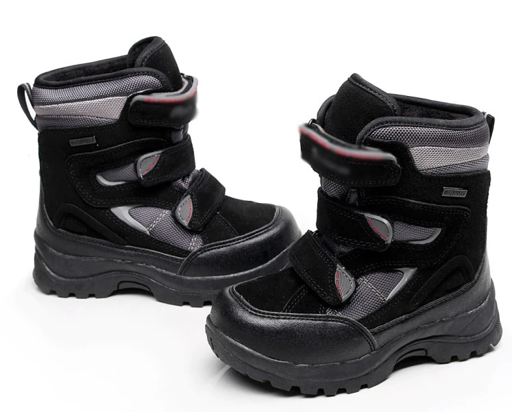 

Clearance!Kids winter outdoor hiking boots Children waterproof wool sneakers boys non-slip thermal trekking cotton boots for-25C
