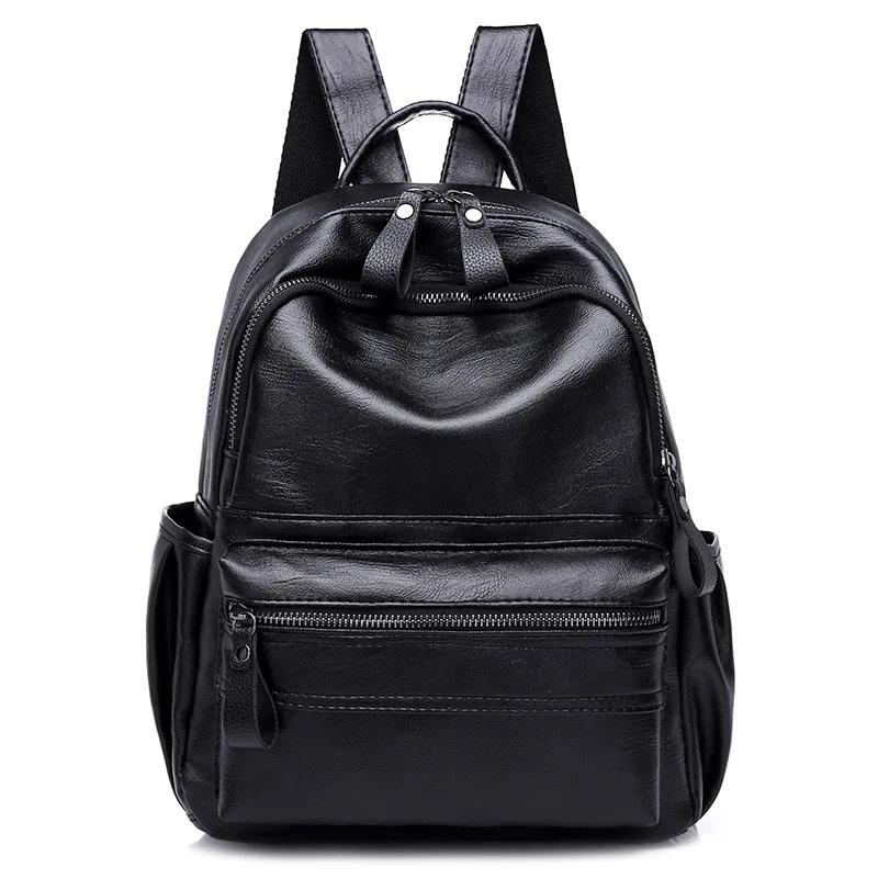

WOMEN'S Bag 2018 Spring New Style Fashion Korean-style WOMEN'S PU Backpack Casual Solid Color Schoolbag a Generation of Fat