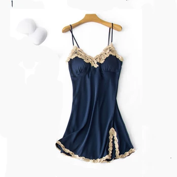 

Sexy Robes Womens Negligee V-Neck Sleeveless Gown Nightgown Summer Sleepwear Sleepshirts Strap Dress Lingerie Homewear