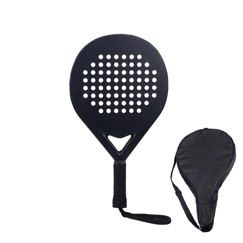 Ракетка для тенниса из углеродного волокна Padel, мягкие ракетки для лица Padel Paddle, чистая черная клетка, теннисная ракетка с веслом, чехол для сумки - Цвет: R01