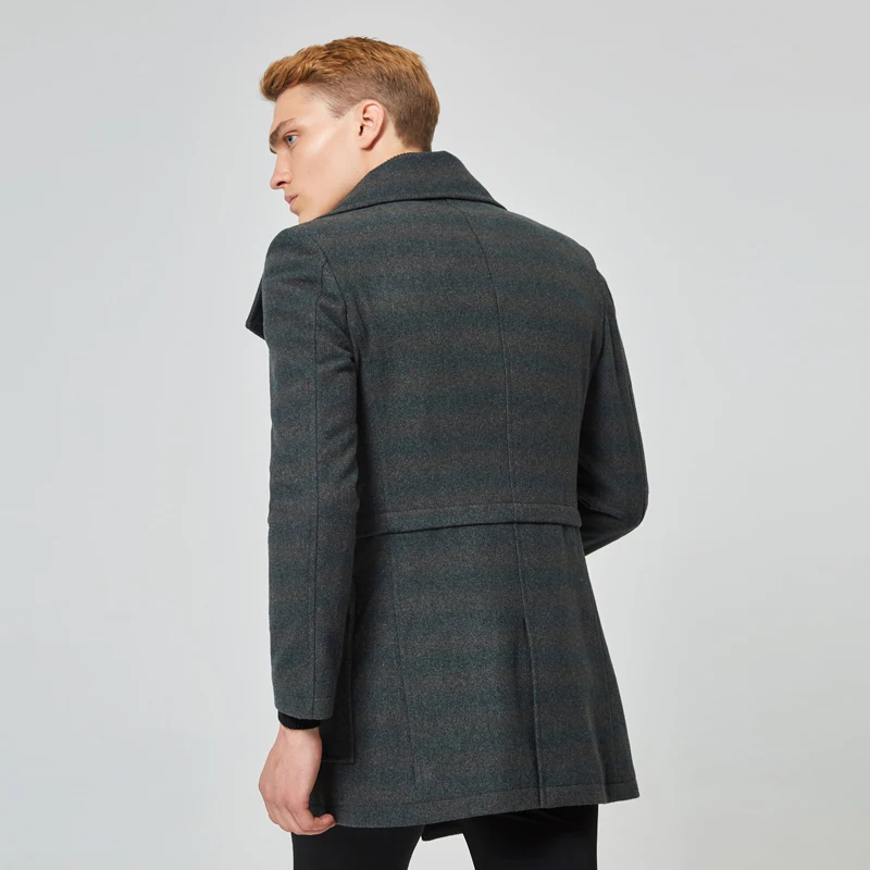 

Men's Short Wool Man Jacket Casual Winter Coat Men Grey Mens Coats Overcoats Abrigo Hombre KJ251