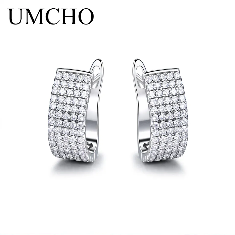 ZEUJ0102Z-1 UMCHO, зеленое Твердое Серебро, 925, ювелирное изделие, создано, нано изумруд, клипсы, серьги для женщин, вечерние, аксессуары, подарки, амулеты, хорошее ювелирное изделие - Цвет камня: ZEUJ0102Z-1