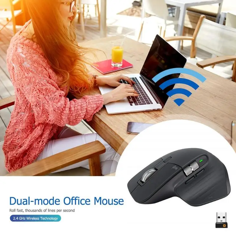 Logitech MX Master3 2,4 ГГц Bluetooth 4000 dpi регулируемая скорость потока мышь Компьютерные периферийные аксессуары