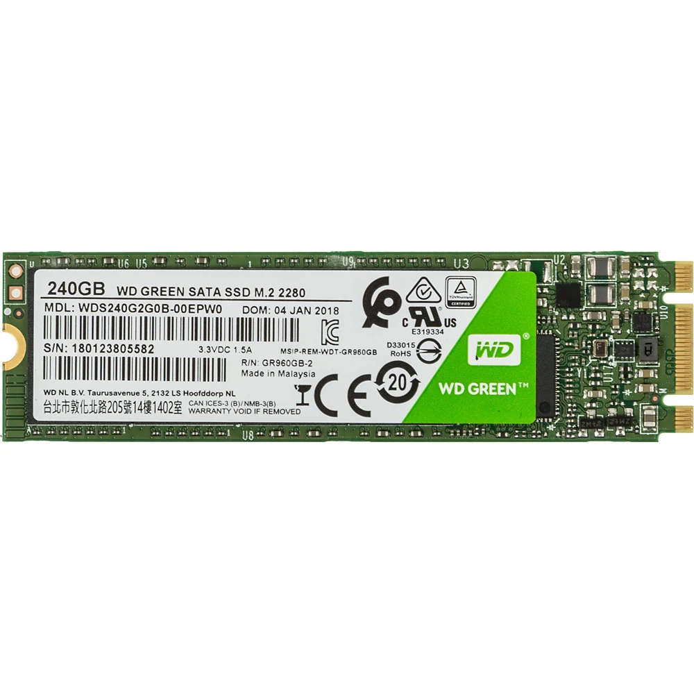 SSD накопитель WD Green WDS240G2G0B 240Гб