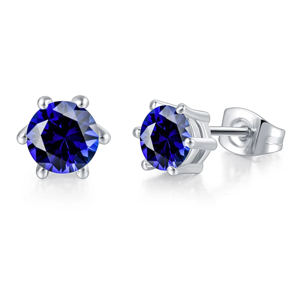 Ohrringe Für Frauen 6 Claws Klar Zirkon Stud Ohrring für Weiblich Männlich Verschiedene Größe Kristalle Ohr Zubehör Earing Schmuck E035 – Detail 10