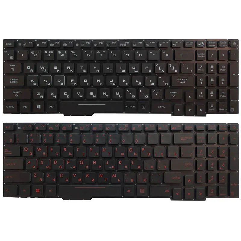 Русская клавиатура для ноутбука ASUS GL753 GL753V GL753VE GL753VD с подсветкой Красного/белого