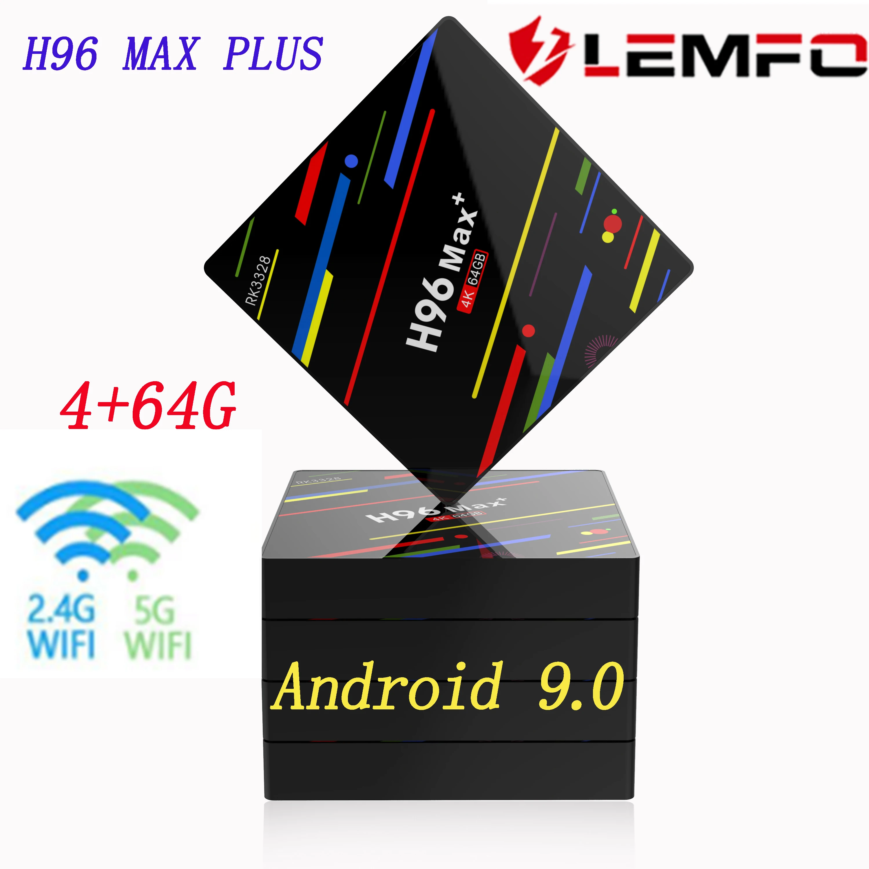 ТВ приставка LEMFO H96 MAX PLUS RK3328 Android 9 0 4 Гб ОЗУ 64 ГБ 32 H.265 4K HDMI 2.0a 2 4/5G Wi Fi Netflix YouTube