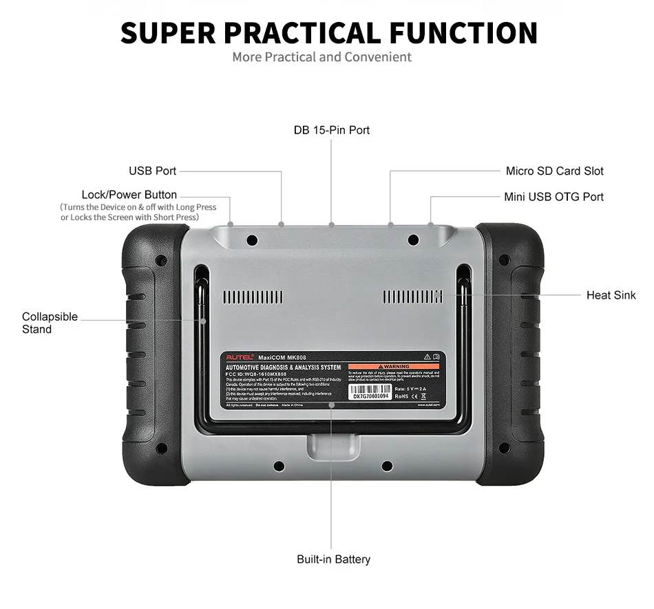 autel MaxiCOM MK808 автомобильный диагностический инструмент вся система OBD2 диагностический инструмент Автомобильный сканер Авто Код считыватель сканирующие инструменты