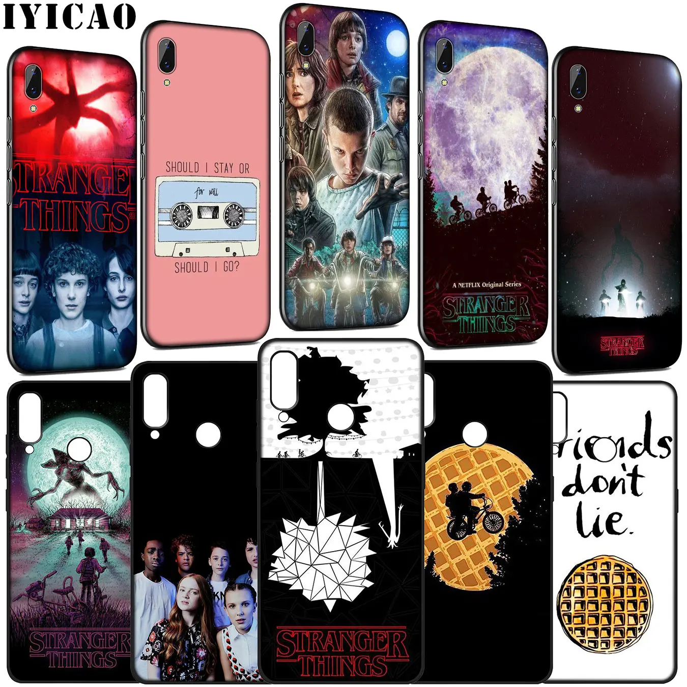 IYICAO stranger things poster Soft Silicone Case for Huawei Y9 Y7 Y6 Prime 2019 Honor 20 10 9 9X 8C 8X 8 Lite 7C 7X 7A Pro |