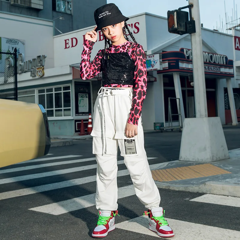 2021 nuovi costumi Hip-Hop per ragazze Top leopardato pantaloni larghi  abiti Jazz Performance bambini danza moderna Hiphop abiti Rave DN6782 -  AliExpress Novelty \u0026 Special Use