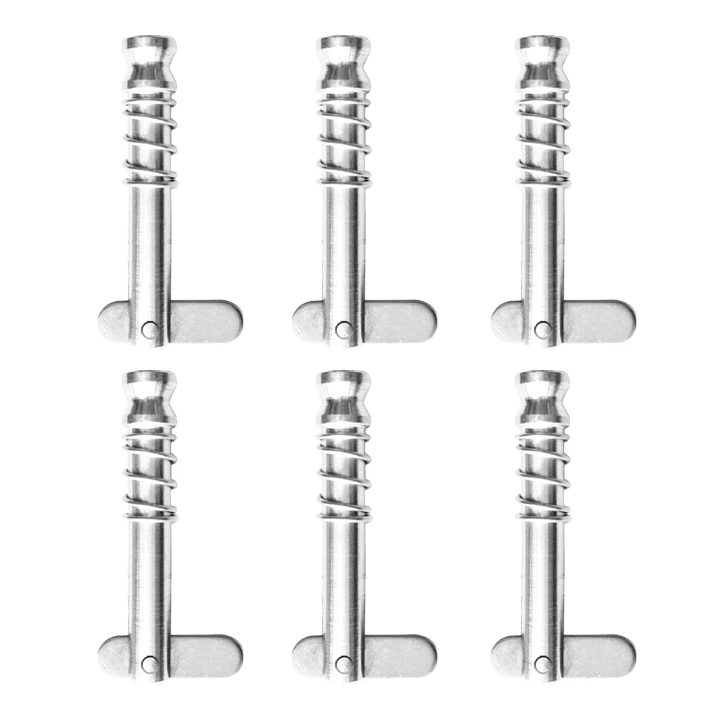 6Pcs Stainless Steel Peg Pin Spring Bar  For Boat Bimini Top Deck Hinge