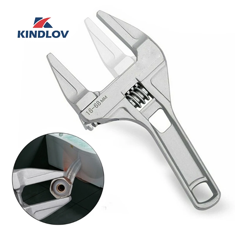 

KINDLOV Adjustable Spanner 16-68mm Snap Grip Large Opening Pipe Wrench Multitool Universal Key Set Bathroom Repair Hand Tools