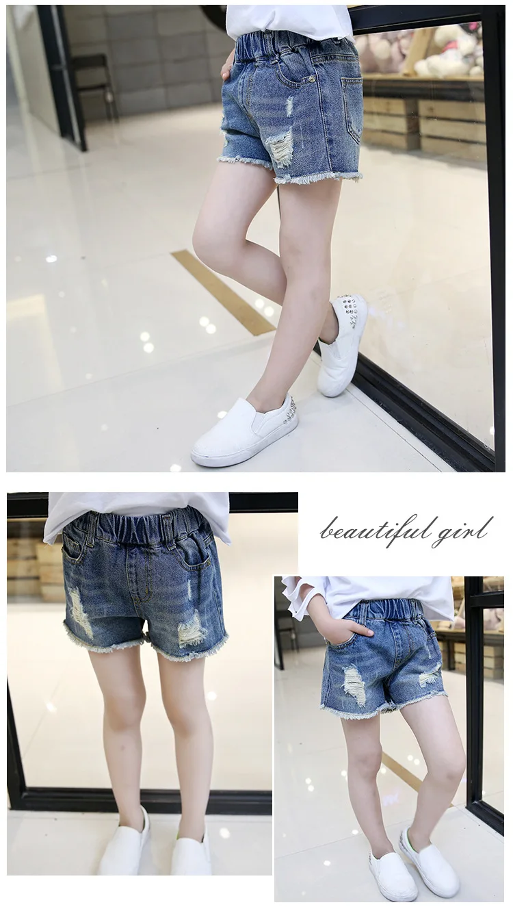 Spring And Summer New Products Girls Washing with Holes Cowboy Short Pants Shorts