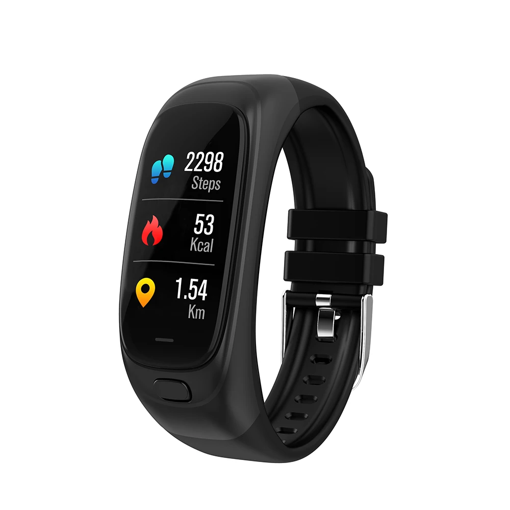 CES12 Smart Bracelet IP67 Waterproof Fitness Tracker 15 days Standby Time Pedometer Heart Rate Monitor Smart Wristband Watch - Цвет: Черный