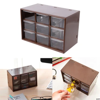 

9 Drawer Plastic Storage Cabinet Desktop Makeup Bin Box Jewellery Organizer