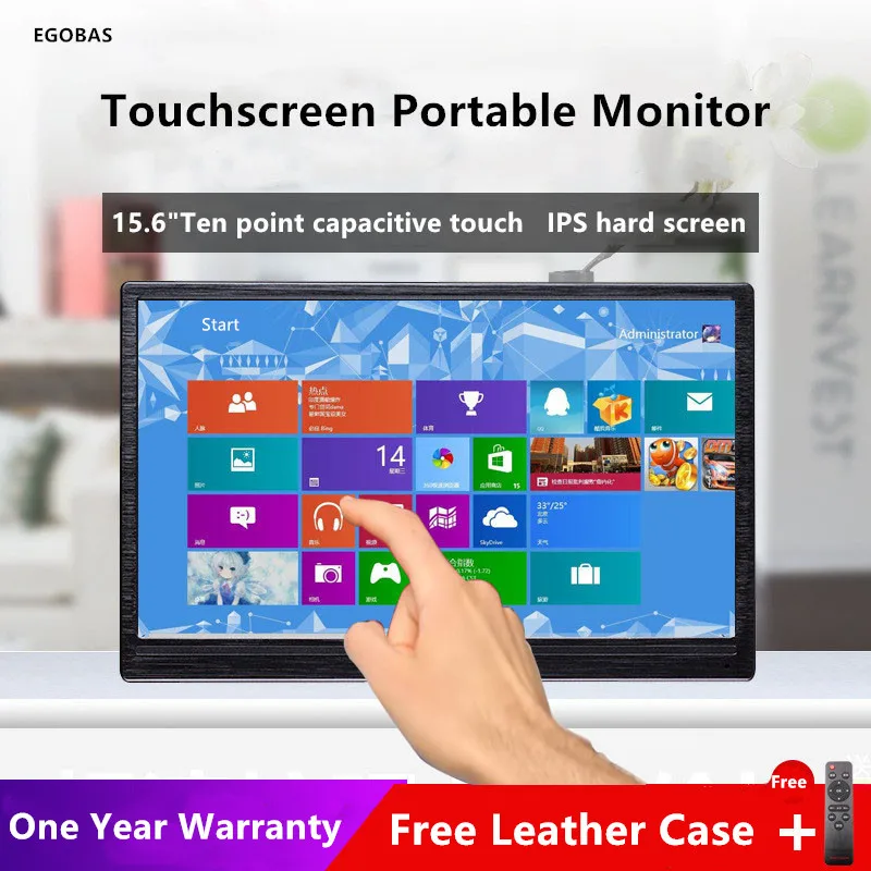 

15.6-Inch Touchscreen Portable Monitor IPS Screen Slim Support PS4 NS Xbox Computer Expansion