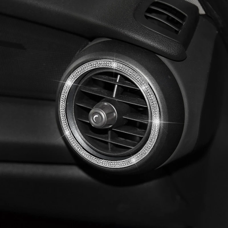 Car Styling Accessories for MINI cooper F55 F56 front air conditioner outlet frame ring diamond Interior decoration stickers | Автомобили