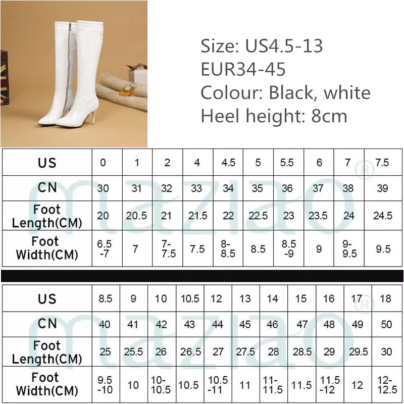 Простая женская обувь г. Сапоги до колена на высоком тонком каблуке с острым носком Модные женские высокие сапоги из мягкой кожи MAZIAO