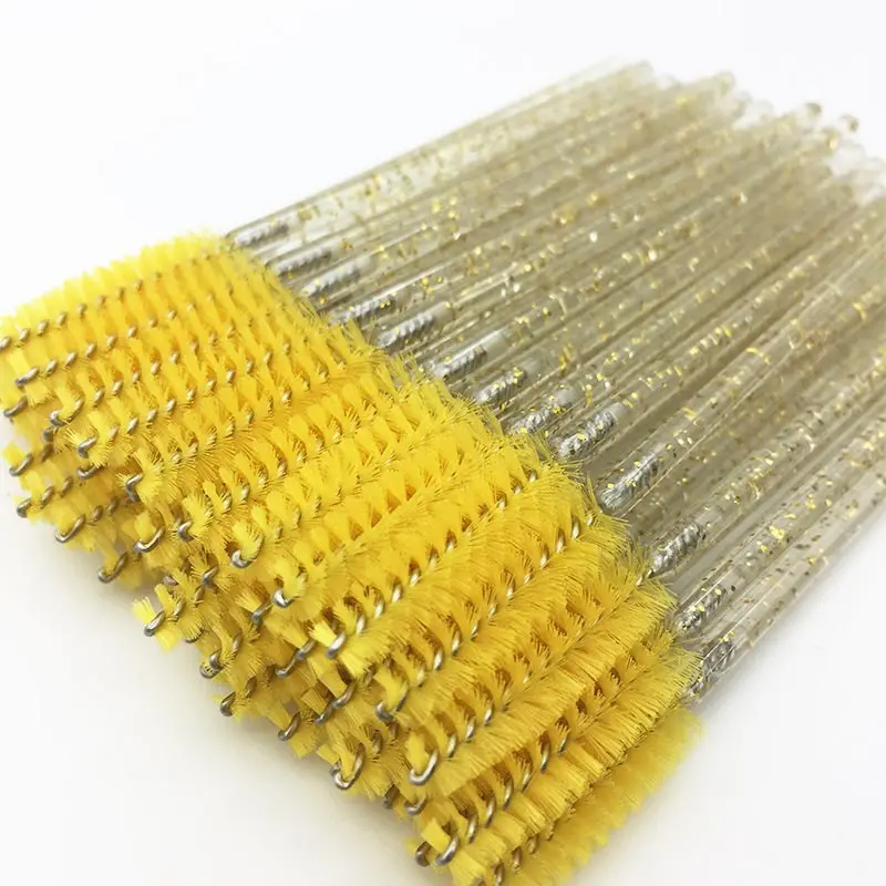 50PCS-yellow Новинка, 50 шт., кисти для макияжа, кисти для макияжа, одноразовые палочки для туши, аппликаторы для ресниц, косметические кисти, инструменты для нанесения макияжа - Handle Color: 50PCS-yellow