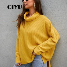 ^#Cheap GIYU Turtleneck Sweater Split Long Sleeve Winter Basic Knitted Solid Jumpers Loose Drop Shoulder Pullover sueter mujer invierno ^#Cheap GIYU Turtleneck Sweater Split Long Sleeve Winter Basic Knitted Solid Jumpers Loose Drop Shoulder Pullover sueter mujer invierno