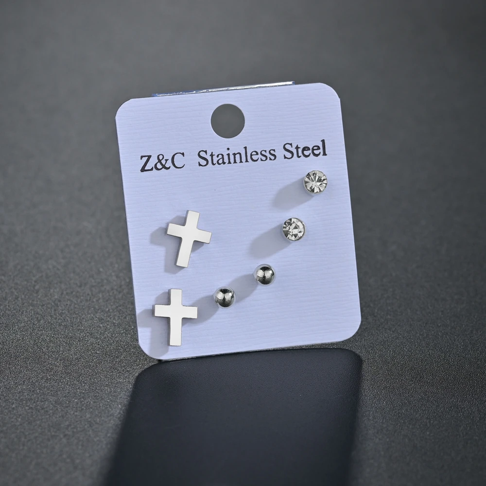 

Из нержавеющей стали, серьги со шпилькой, для женщин, с украшением в виде кристаллов в минималистском стиле крест серьги, модное ювелирное изделие, послужат прекрасным подарком для друзей